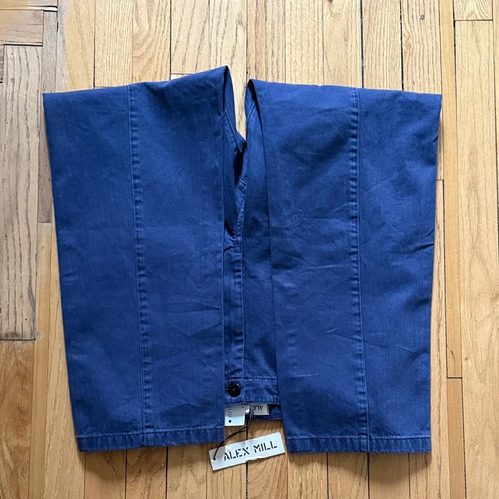 Alex Mill NWT size 10 Neil Pants in Herringbone Midnight Blue - Picture 9 of 11